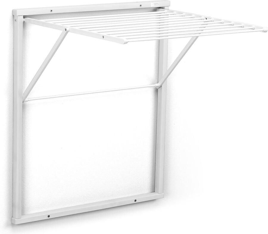 Wandwasrek Inklapbaar 6 5 m Lijn Houten Wandrek voor Kleding Wit