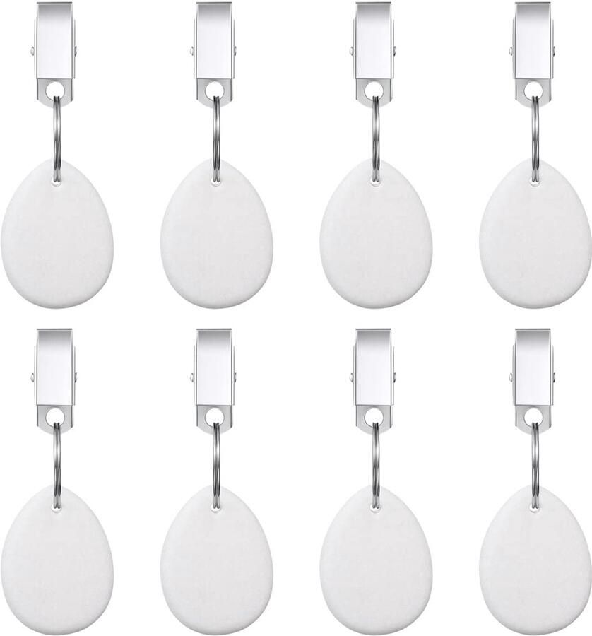 WANGCL Tafelkleed Gewichten Tafelkleedhanger met roestvrijstalen clip voor buiten Familiediner Tuinfeest Bruiloft Camping Picknick Traan Wit 8 stuks