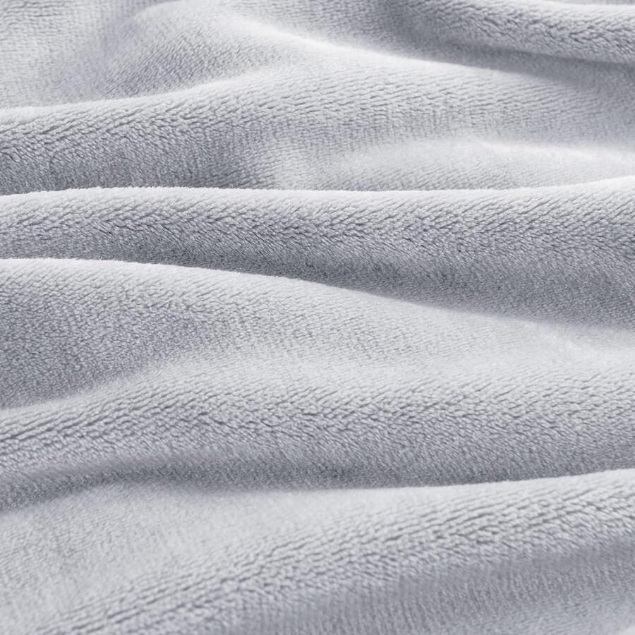 Warme en Zachte Fleece Deken voor Bank en Bed 150 x 200 cm Lichtgrijs