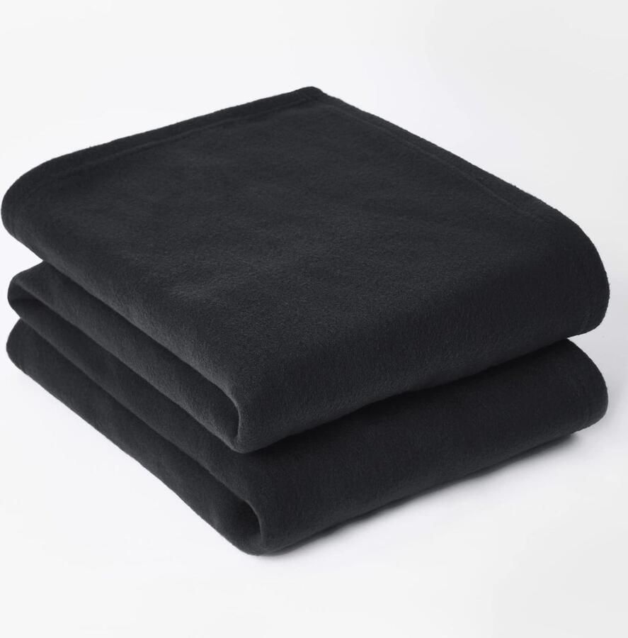 Warme en Zachte Fleecedeken voor Bed en Bank 150x200cm Zwart Comfortabele Winterdeken