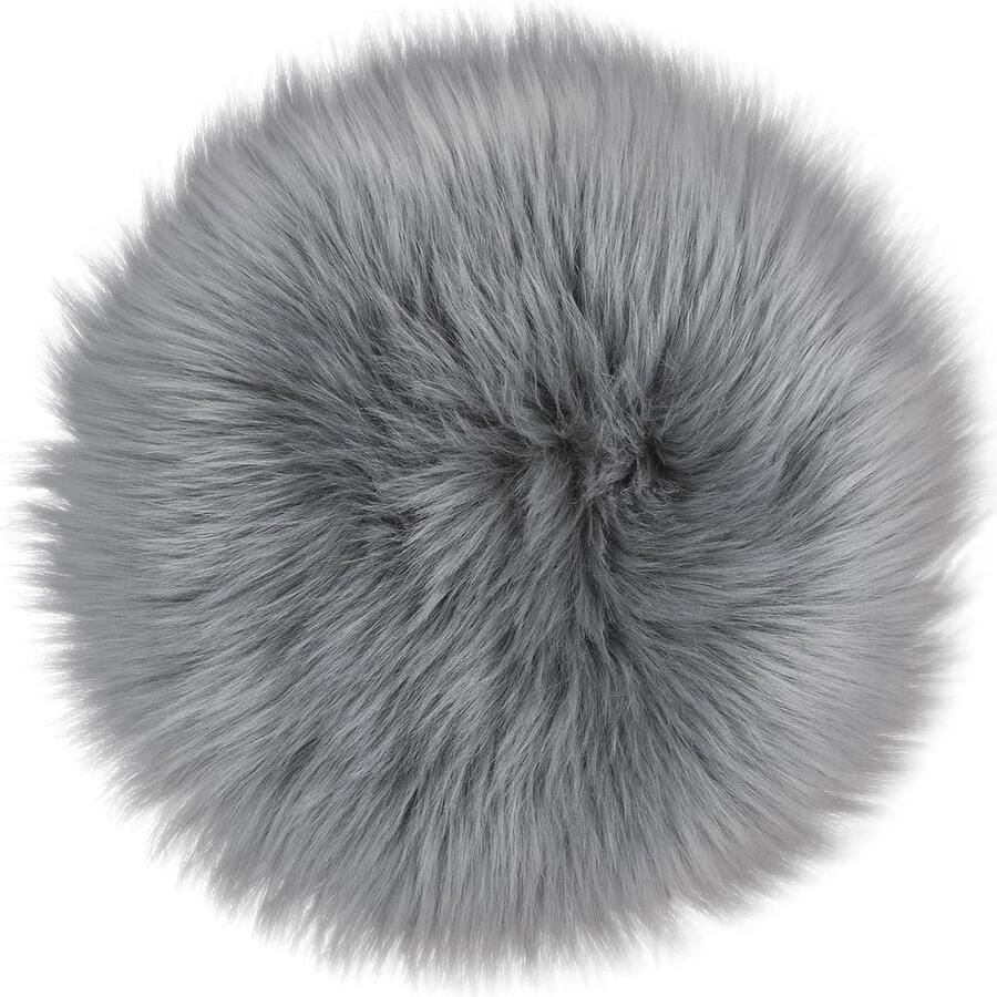 Warme Faux Lamsvacht 35CM Zachte Imitatie Schapenvacht Tapijt Nep Bont Zitkussen Lamsvacht Tapijt Langharig Moderne Woonkamer Decoratie Slaapkamer Decoratie voor de Bank Stoel of als Tafeldecoratie Grijs 35 cm