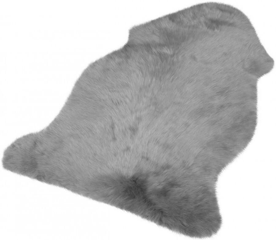 WARRAICH-Eco Lamsvacht Vloerkleed Lichtgrijs Geschikt voor Elke Woonstijl Maat L