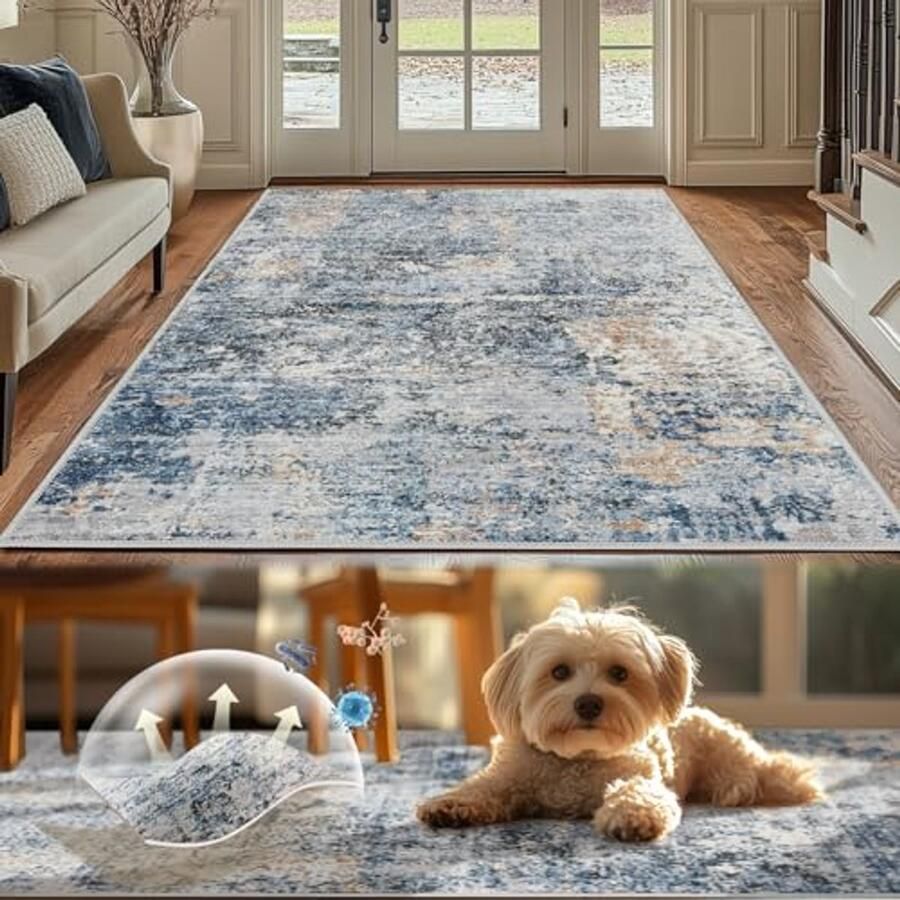 Wasbaar Abstract Vloerkleed Modern en Superdun Keukentapijt 120 x 180 cm