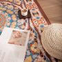 Wasbaar boho-tapijt voor de slaapkamer en woonkamer antislip vintage-stijl laagpolig tapijt voor woonkamertapijt keuken rechthoekig onderhoudsarm afmetingen: 122 x 183 cm - Thumbnail 1