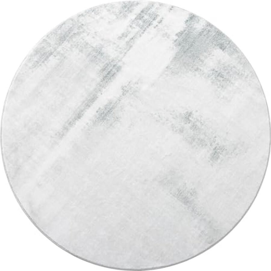 Wasbaar rond vloerkleed 150 cm Zacht pluizig cirkeltapijt met antislip achterkant voor woonkamer en slaapkamer