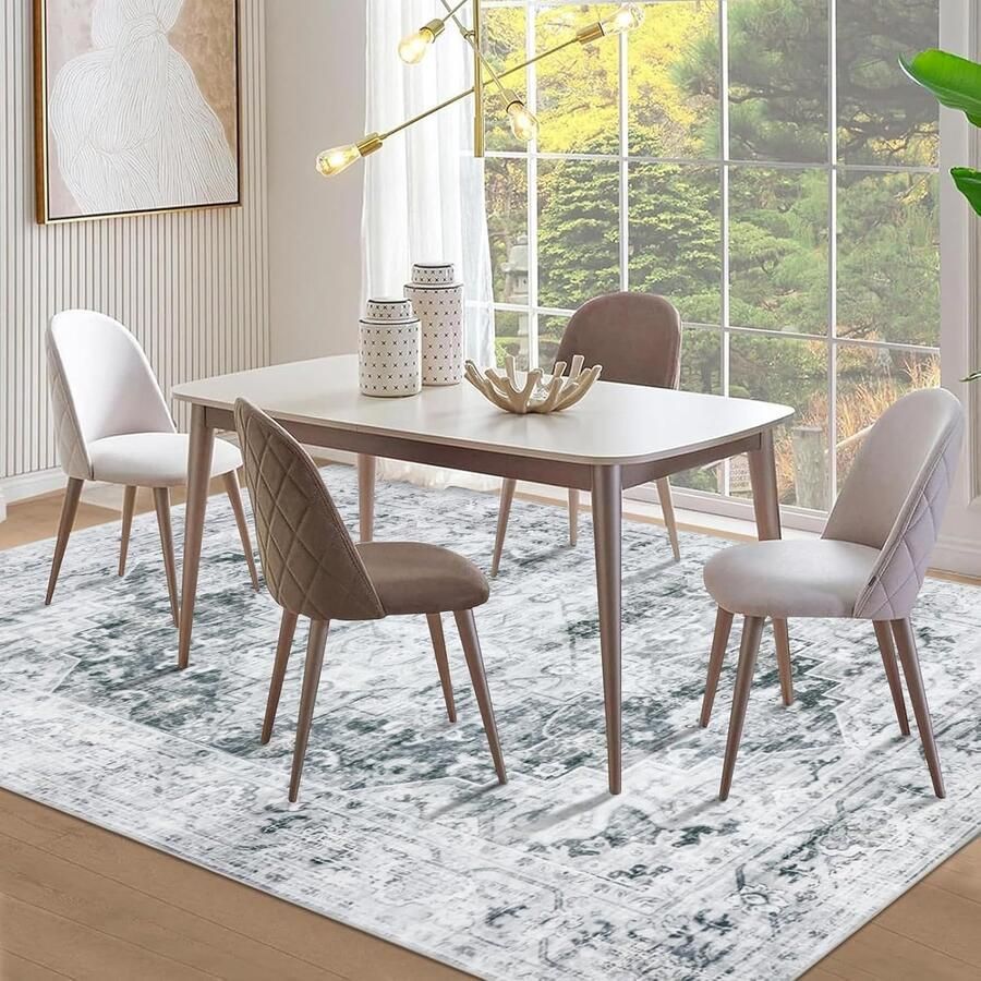 Wasbaar Tapijt 160x230cm Vintage Laagpolig Vloerkleed voor Woonkamer Slaapkamer en Kinderkamer