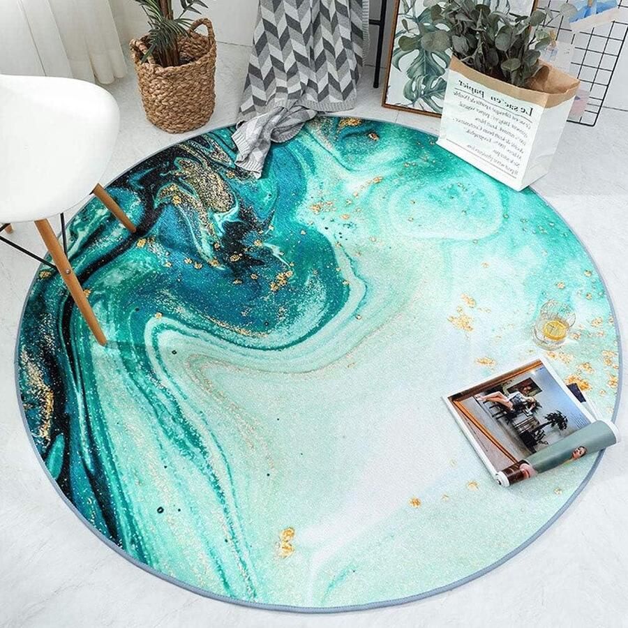 Wasbaar Vloerkleed Rond Tapijt Kinderkamer Groot Gebiedsmat 100 CM