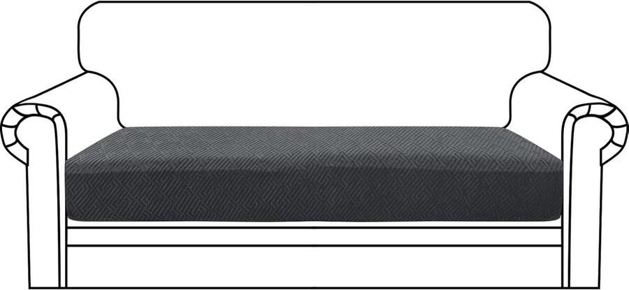 Wasbare Bankkussenhoes voor 2-zitsbank Hoogwaardig Elastisch en Beschermend Donkergrijs