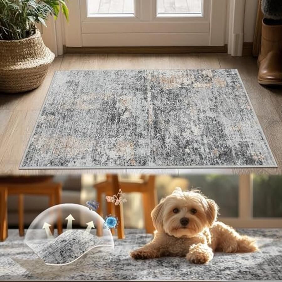 Wasbare Deurmat Moderne Abstracte Vloerkleed Antibacterieel Vouwbaar Antislip Deurmat Zacht voor Binnen en Buiten 60 x 90 cm