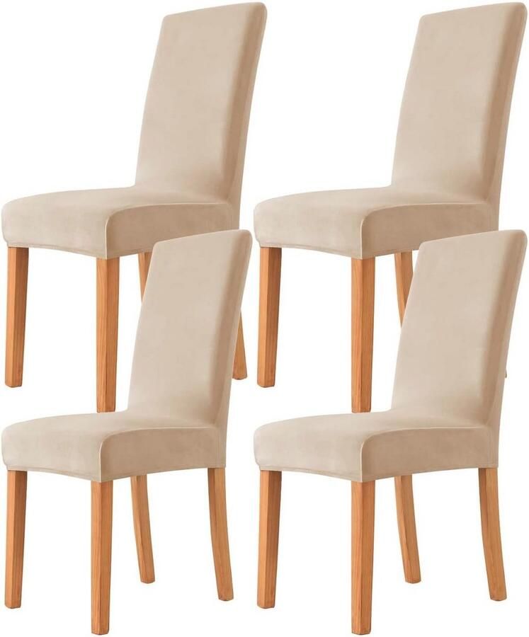 Wasbare Fluwelen Stoelhoezen Set voor Eetkamer Universele Met Hoge Stretch Perfecte Pasvorm & Veelzijdig Gebruik
