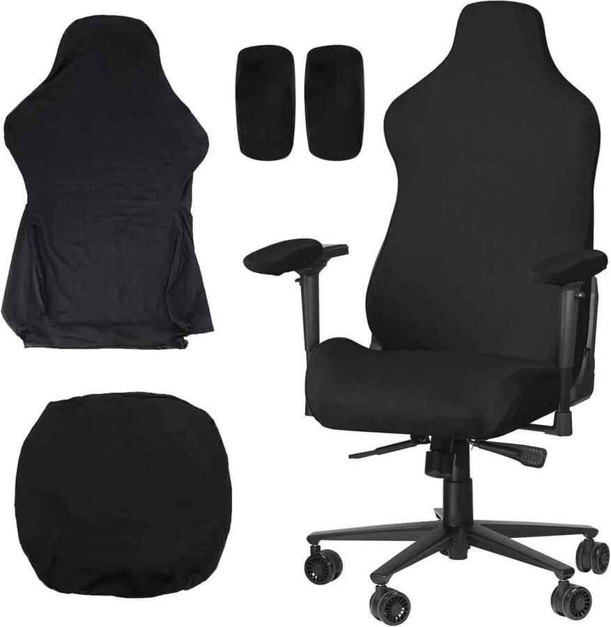 Wasbare Gamingstoelhoes 4 Stuks Bureaustoel Bekleding Elastisch en Comfortabel