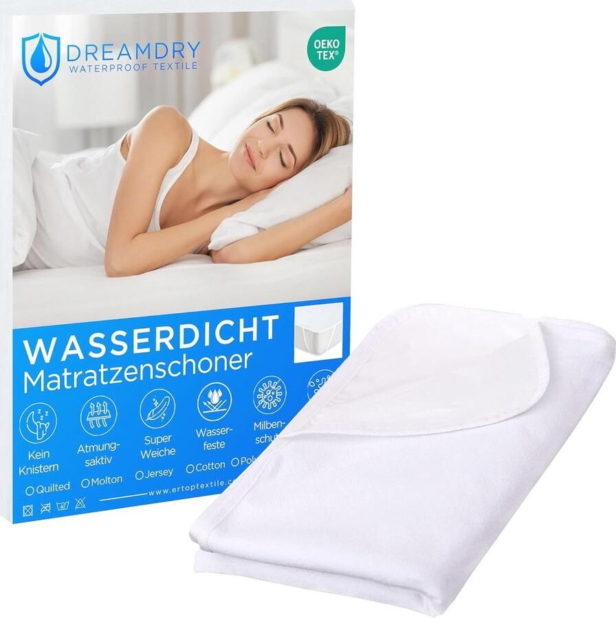 Wasbare Matrasbeschermer 180x200 cm Waterdicht en Ademend Vochtbescherming voor Matrassen