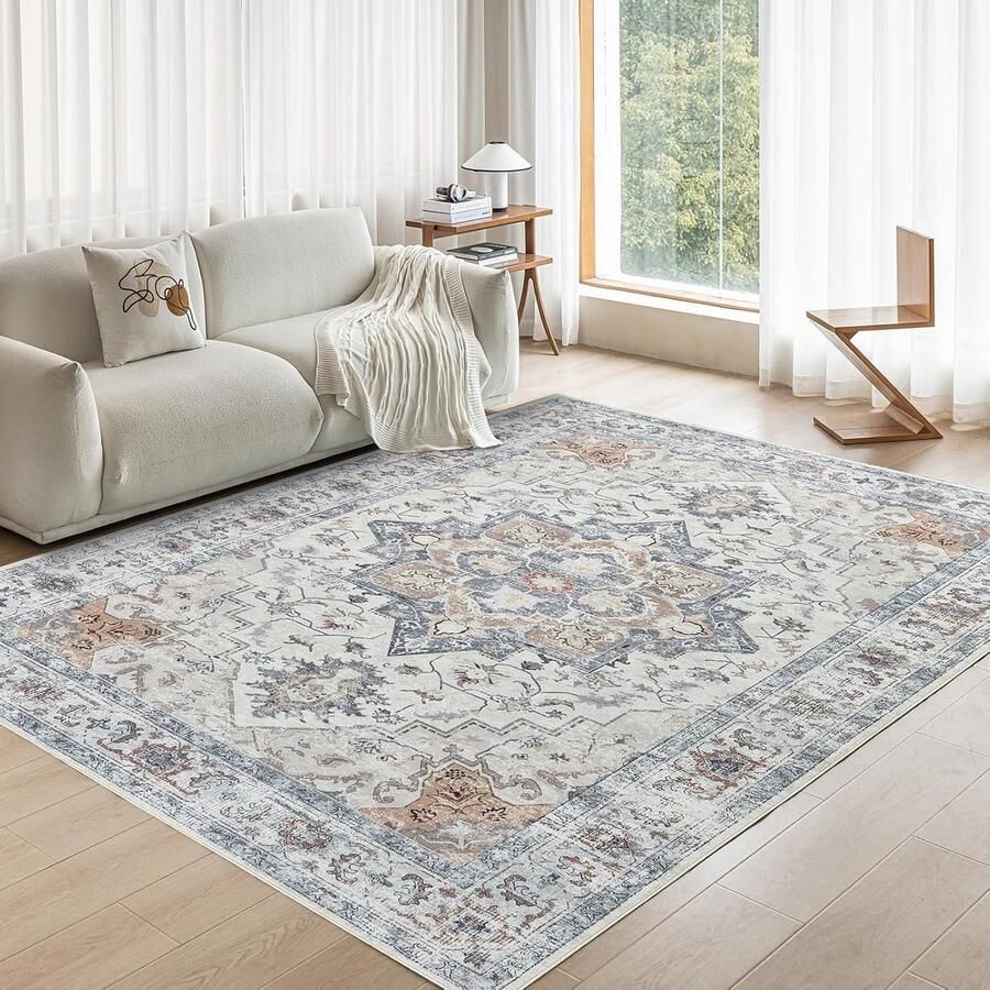 Wasbare vloerkleden voor woonkamer vintage boho tapijten met antislip achterkant en vlekbestendig ontwerp