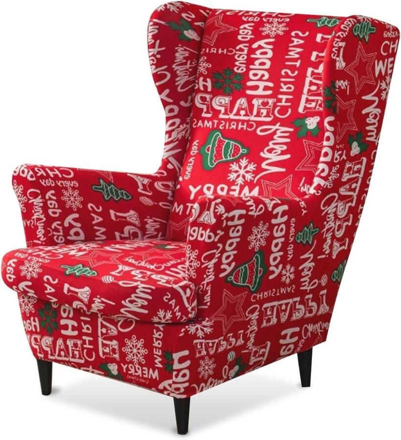 Wasbare Wingback Stoelhoezen 2-delige Set voor Vleugelstoelen in de Woonkamer of Slaapkamer