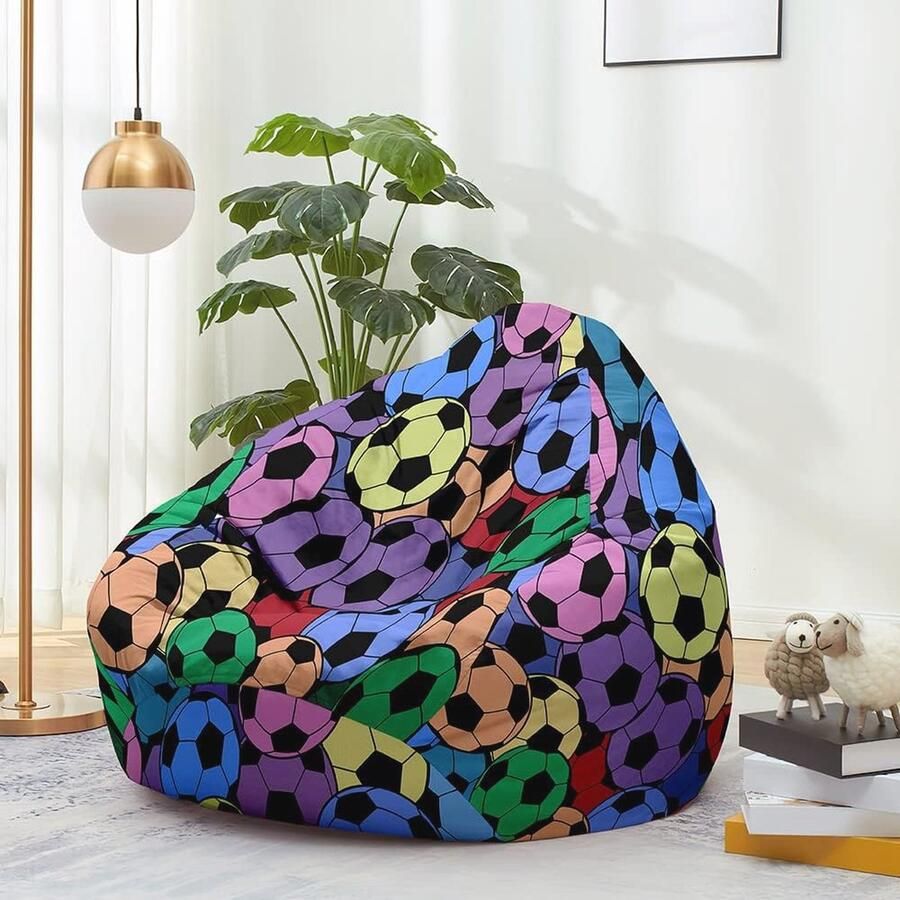 Wasbare Zitzak 3D Voetbal voor Kinderen en Volwassenen Comfortabele Opbergoplossing voor Indoor en Outdoor