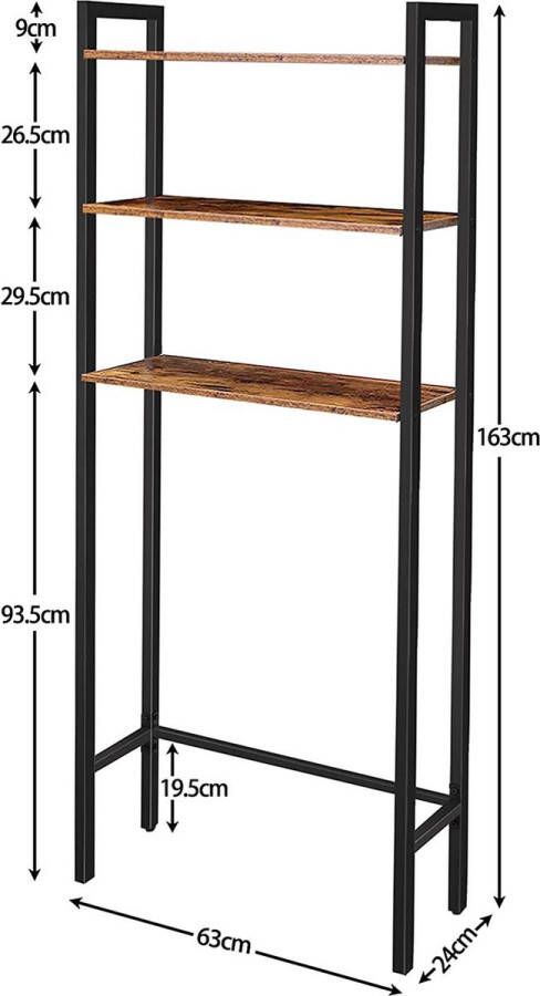 Wasmachine ombouw rek zwart 163 x 63 x 24 cm Wasmachine rek zwart Wasmachine ombouw zwart Wasmachine rek met opbergruimte zwart Wasmachine rek bovenlader zwart Wasmachine rek voorlader zwart Toilet kast Wc meubel Wc kast