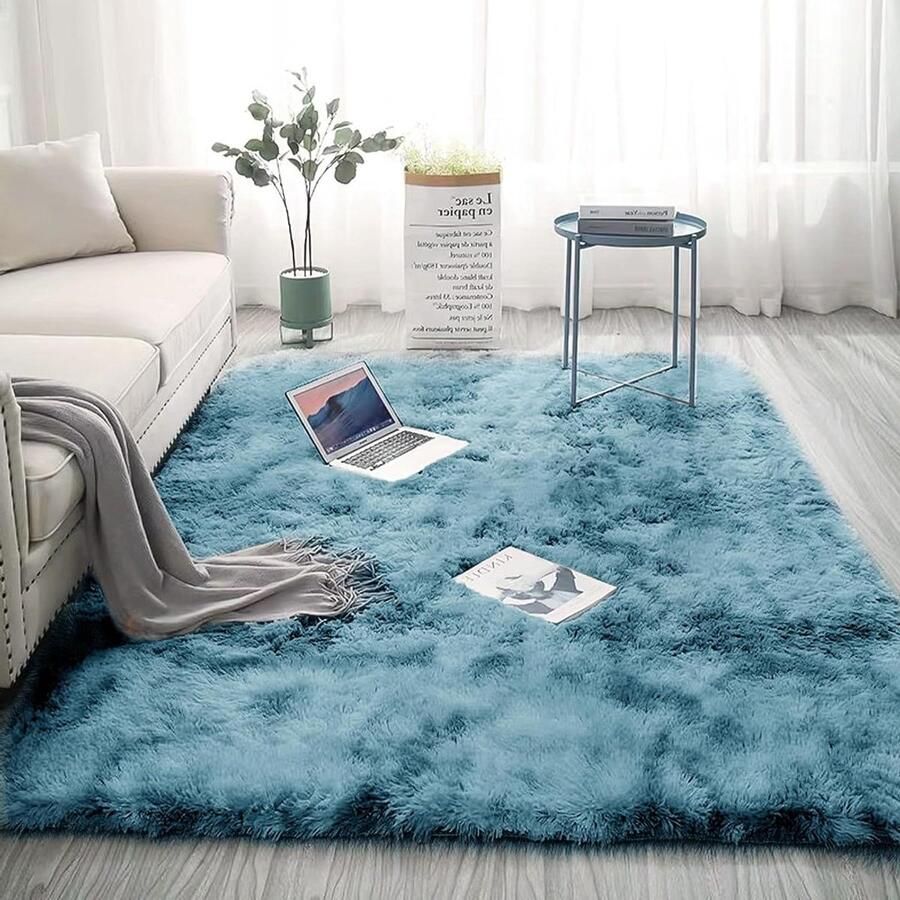 Woonkamertapijten wasbaar tapijt groot grijs tapijt voor slaapkamer salontafel nachtkastje (Tie-dye albastru închis 150 x 210 cm)