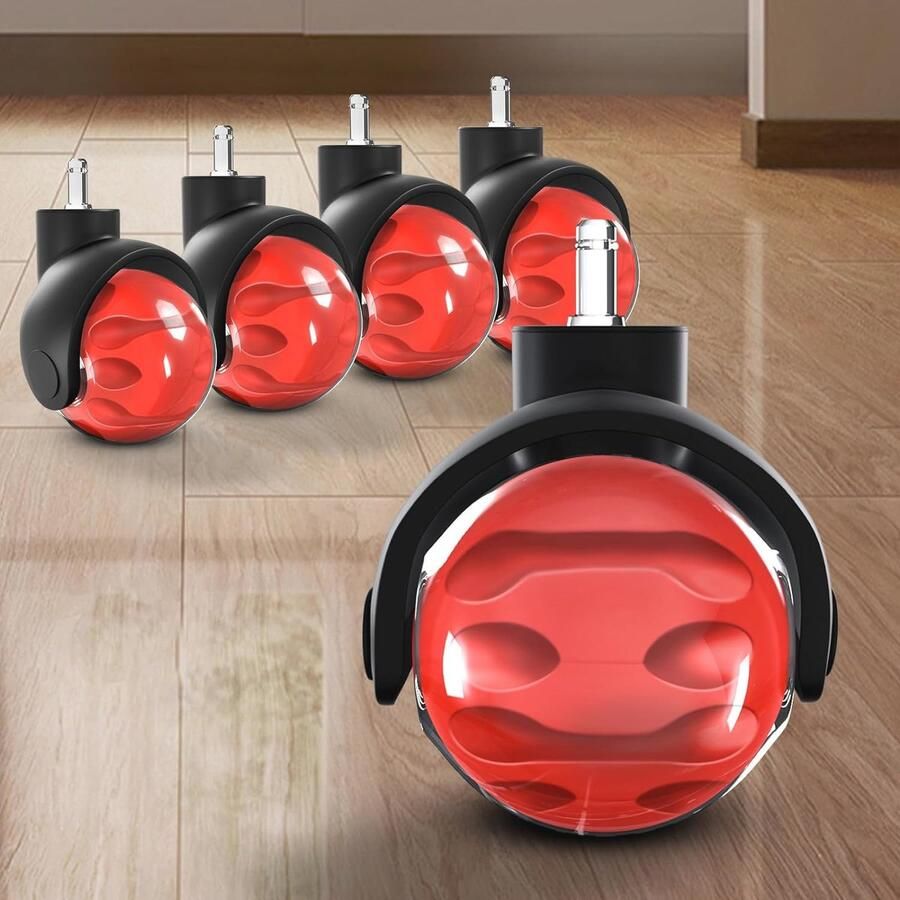 Bureaustoelwielen Set van 5 Zwart Geschikt voor Harde en Zachte Vloeren Stille Duurzame Wielen voor Gamingstoelen en Bureaustoelen