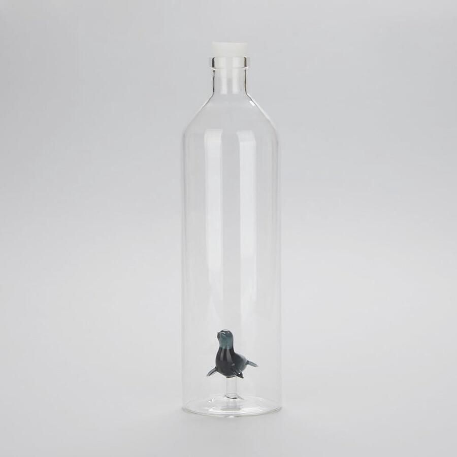 Water Bottle Atlantis Seal Sealed Silicone Borosilicate 30cm Balvi Figure