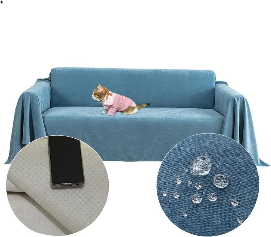 Waterafstotend antislip bankovertrek voor loveseat duurzaam volledige bankkussen stof meubels bankbescherming huisdieren haar kinderen floppers hond kat krassen 130 x 180 cm