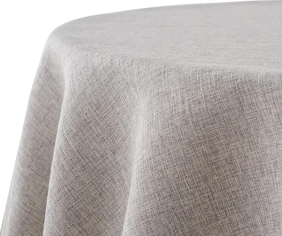Waterafstotend Tafelkleed Linnenlook Vlekbescherming 1 stuk Grijs 140 cm