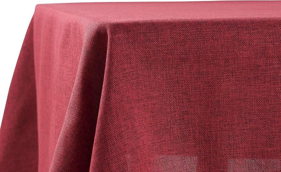 Waterafstotend Tafelkleed Linnenlook Vlekbescherming 1 stuk Rood 130x220 cm