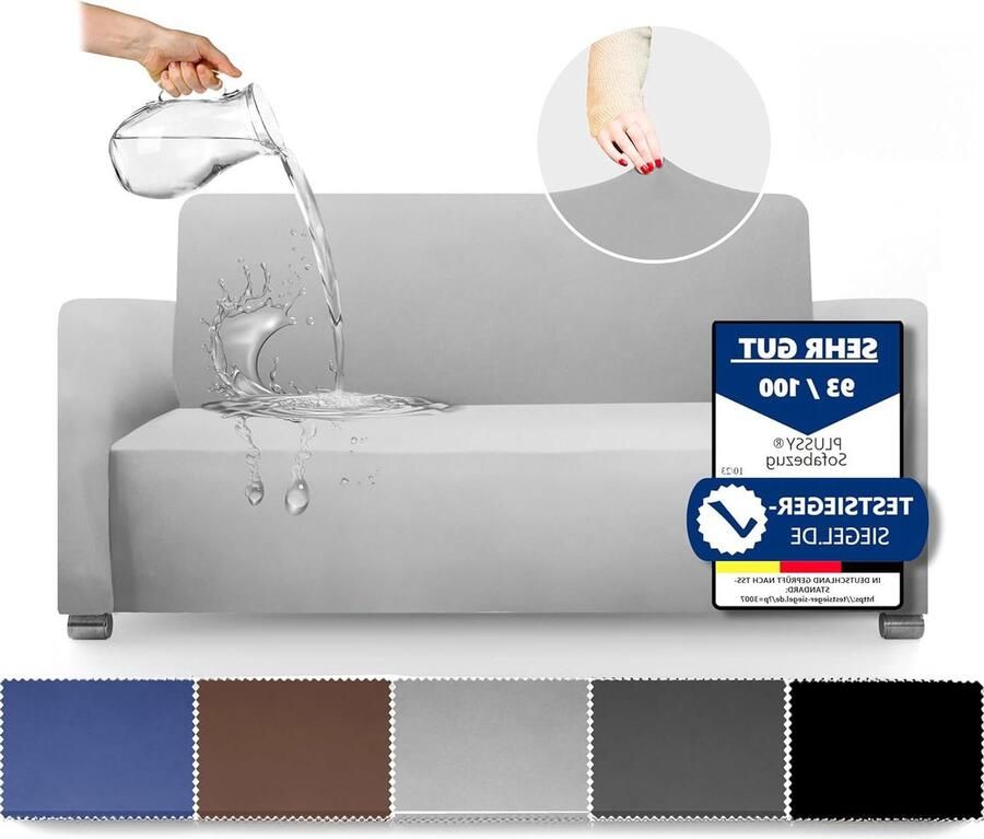 Waterafstotende Bankhoes Antislip Bescherming 2-zits Zilvergrijs