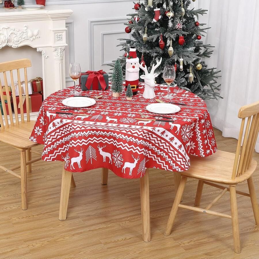 Waterbestendig kerst tafelkleed veelzijdig en stijlvol 1 stuk 100% polyester