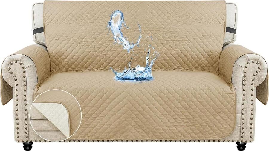 Waterbestendige Bankhoes 2 Zits Krasbestendig 1 Stuk Khaki Universeel