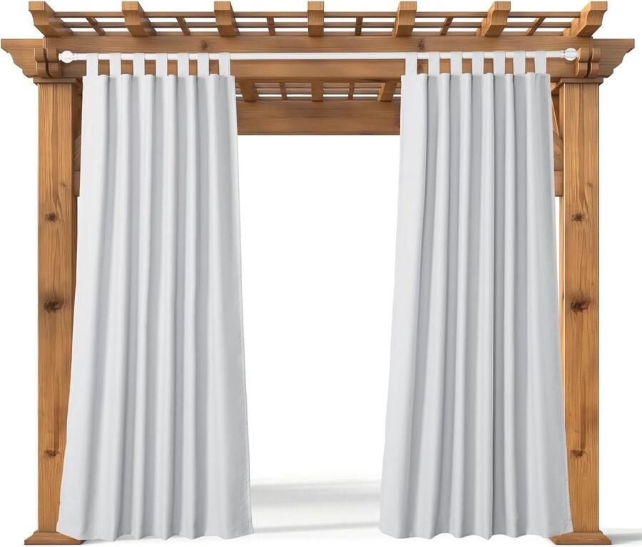 Waterdicht buitengordijn 130 x 210 cm Met klittenband lussen voor eenvoudige installatie Bescherm tegen zon en regen Outdoor schaduwdoek voor patio en balkon