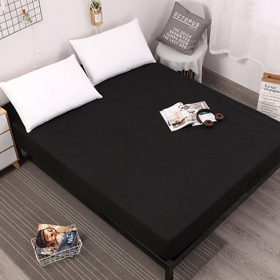 Waterdicht Hoeslaken Bedlaken 230x200x30 cm Zwarte Beschermhoezen voor Matras 1 Stuk Zwart