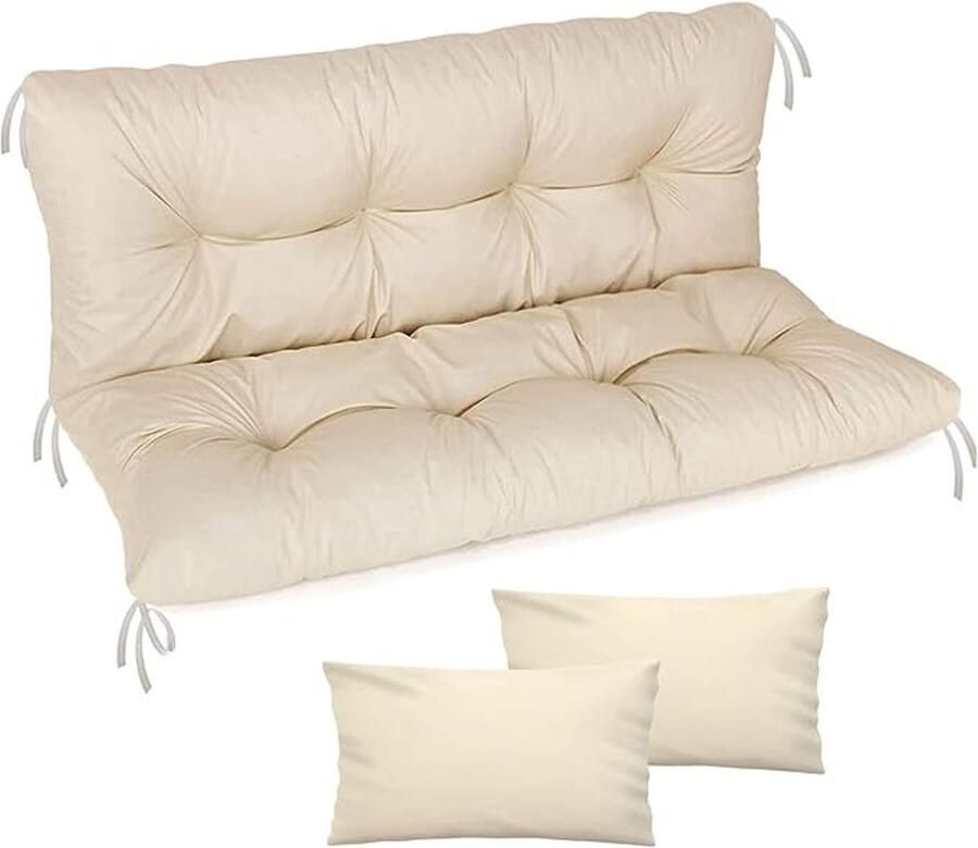 Waterdicht schommelkussen 100x50x50 cm Hoogcomfort matras voor palletmeubels (beige)