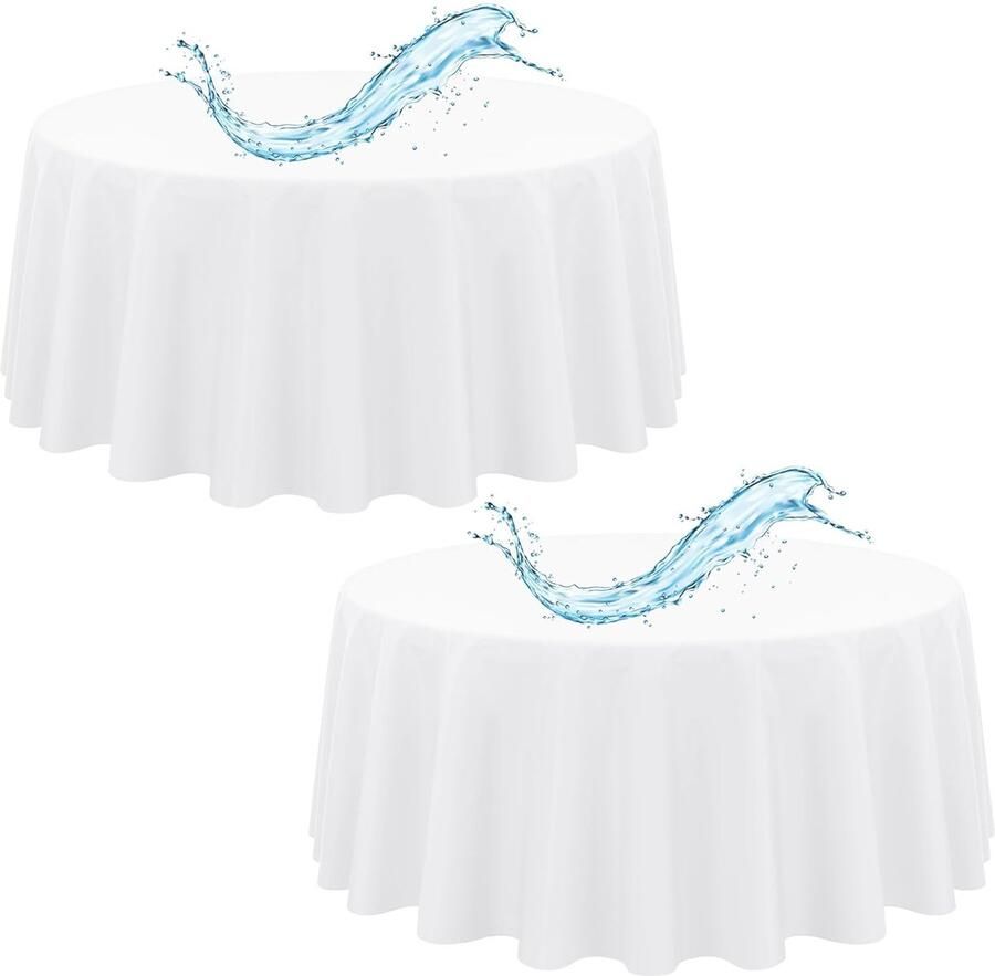 Waterdicht tafelkleed elegant en praktisch set van 2 wit 229 cm