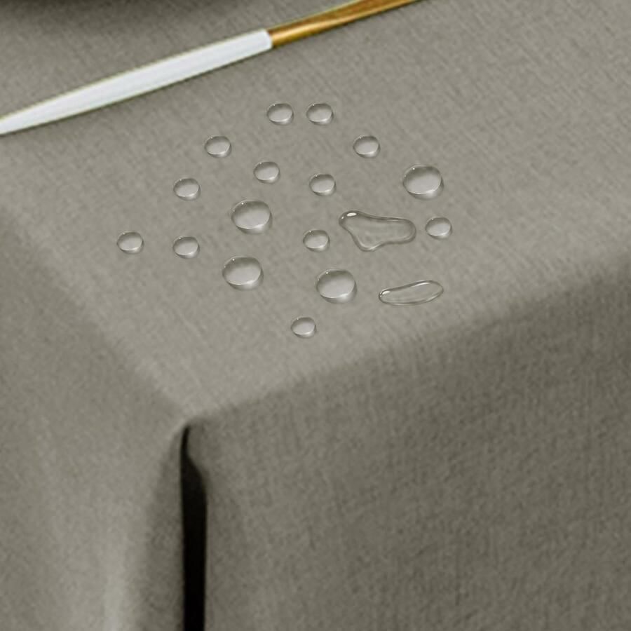 Waterdicht tafelkleed lichtgrijs 100% polyester 100 x 140 cm