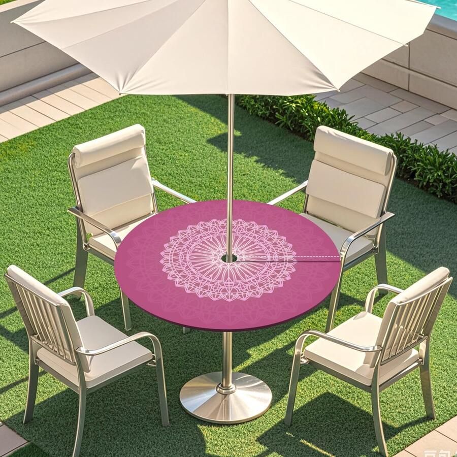 Waterdicht tafelkleed rond elastische rand 1 stuk polyester