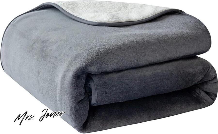 Waterdichte 3-laags Flanel en Sherpa Honden Deken Omkeerbare Huisdier Deken Grijs 127x152cm