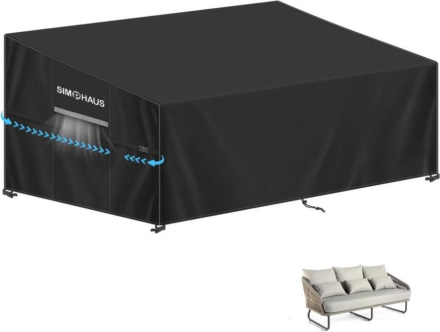 Waterdichte Afdekhoes voor 2-zits Tuinbank Weerbestendig en UV-bestendig Oxford-stof 185 x 99 x 89 61 cm