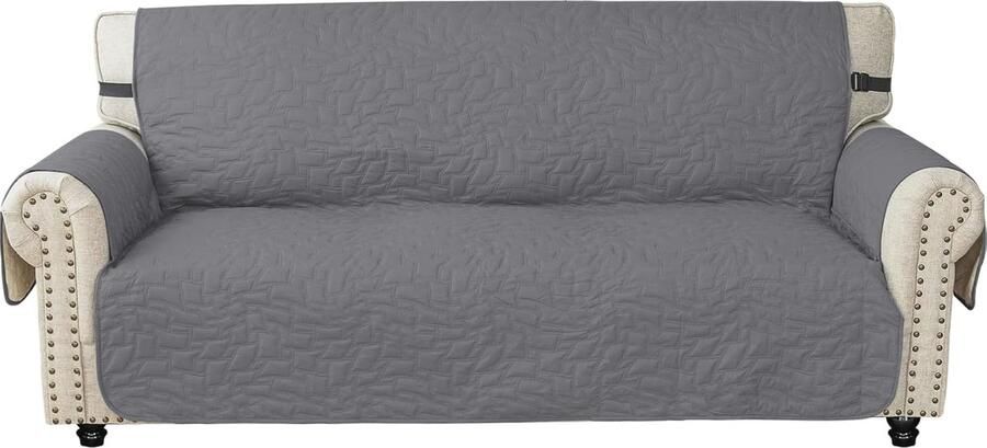 Waterdichte Antislip Bankhoes 3 Zits Krasbestendig Sofahoes voor Woonkamer in Lichtgrijs