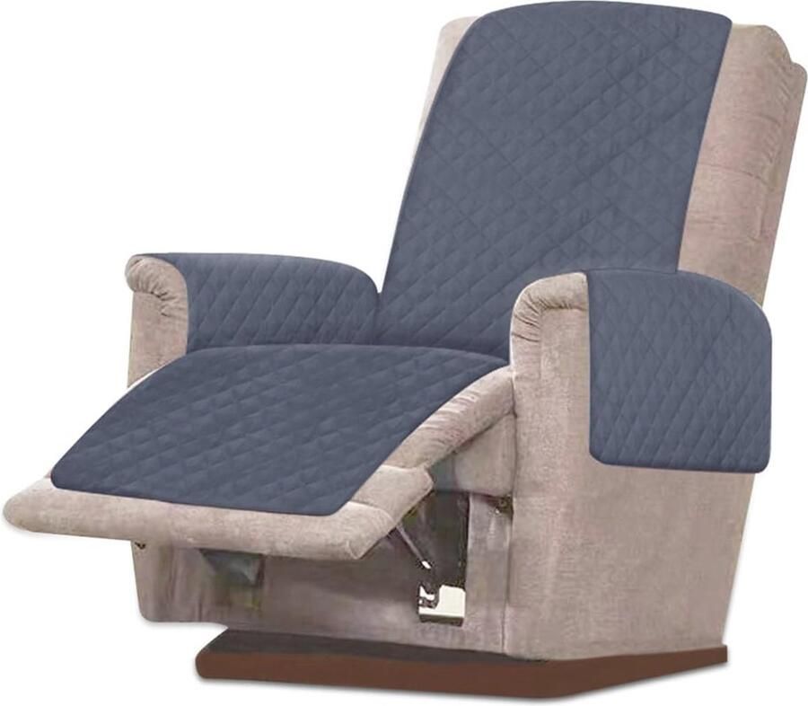 Waterdichte Antislip Recliner Cover voor 1-zits Fauteuil en Meubels Bescherming tegen Huisdieren en Kinderen (Grijs)