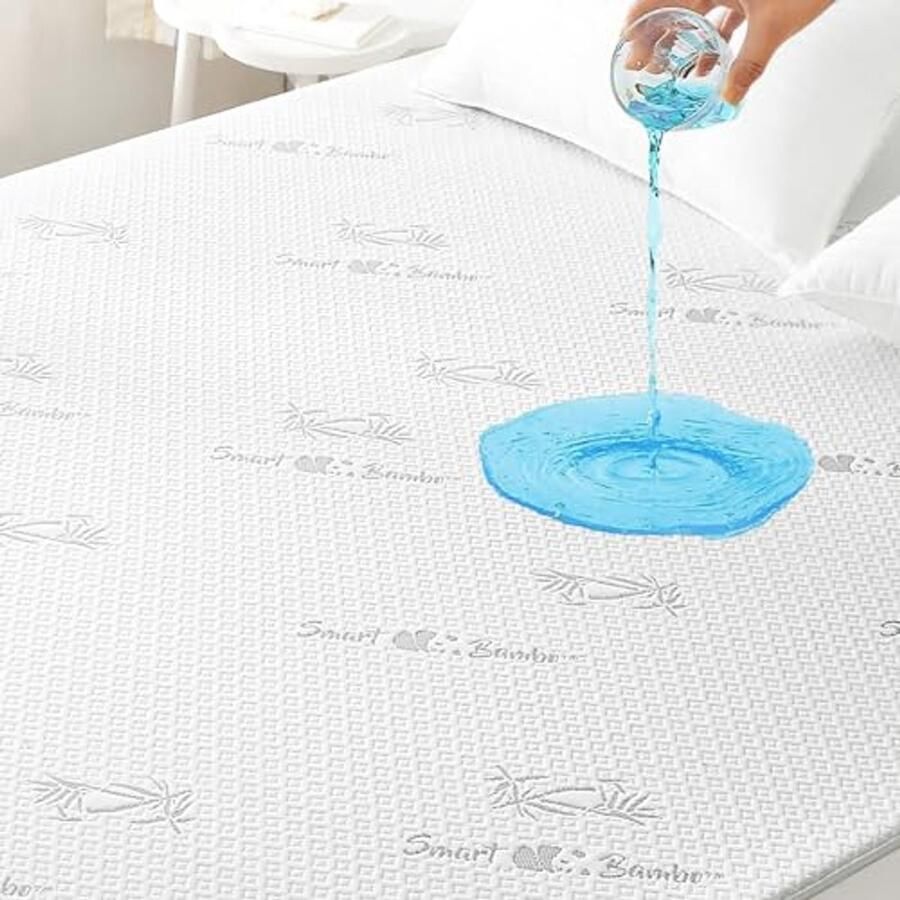 Waterdichte bamboe matrashoes voor queensize matras 152 x 203 cm ademend en geruisloos