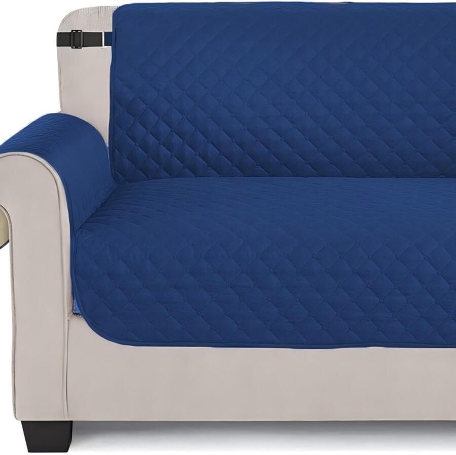 Waterdichte bankhoes met armleuningen Universele waterdichte antislip vuilafstotende verdikte wasbare bankhoes Geschikt voor katten honden en andere huisdieren vierzits，Marineblauw