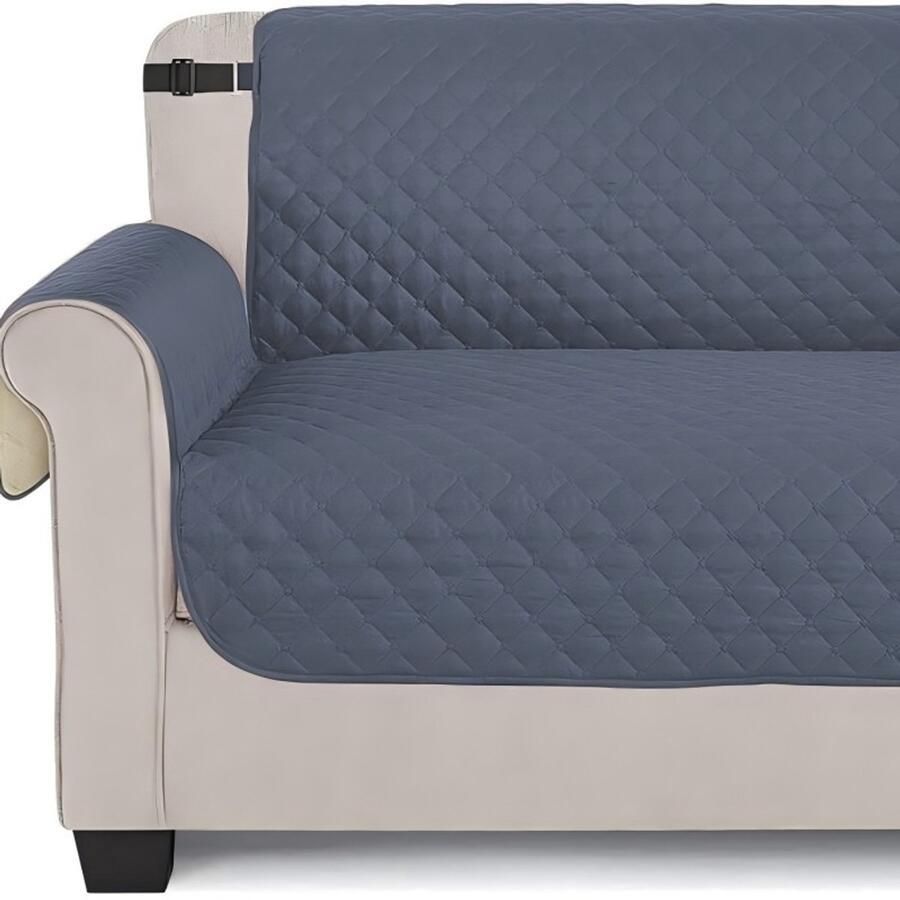 Waterdichte bankhoes met armleuningen Universele waterdichte antislip vuilafstotende verdikte wasbare bankhoes Geschikt voor katten honden en andere huisdieren vierzits，Blauwgrijs