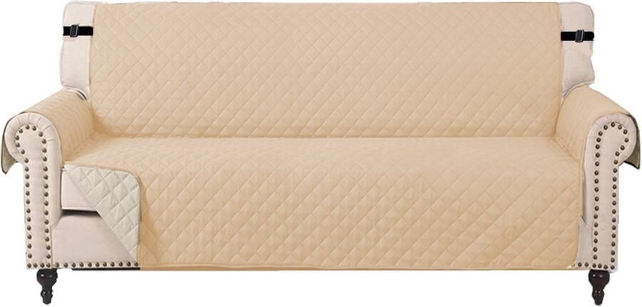 Waterdichte bankhoes met armleuningen Universele waterdichte antislip vuilafstotende verdikte wasbare bankhoes Geschikt voor katten honden en andere huisdieren vierzits，Kaki