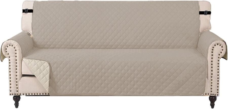 Waterdichte bankhoes met armleuningen Universele waterdichte antislip vuilafstotende verdikte wasbare bankhoes Geschikt voor katten honden en andere huisdieren vierzits，Aardekleur