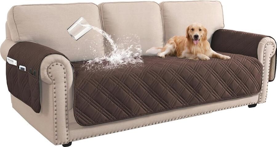 Waterdichte Bankhoes voor 3-Zitsbank Bescherming tegen Huisdieren en Vlekken Wasbare en Comfortabele Sofa Cover