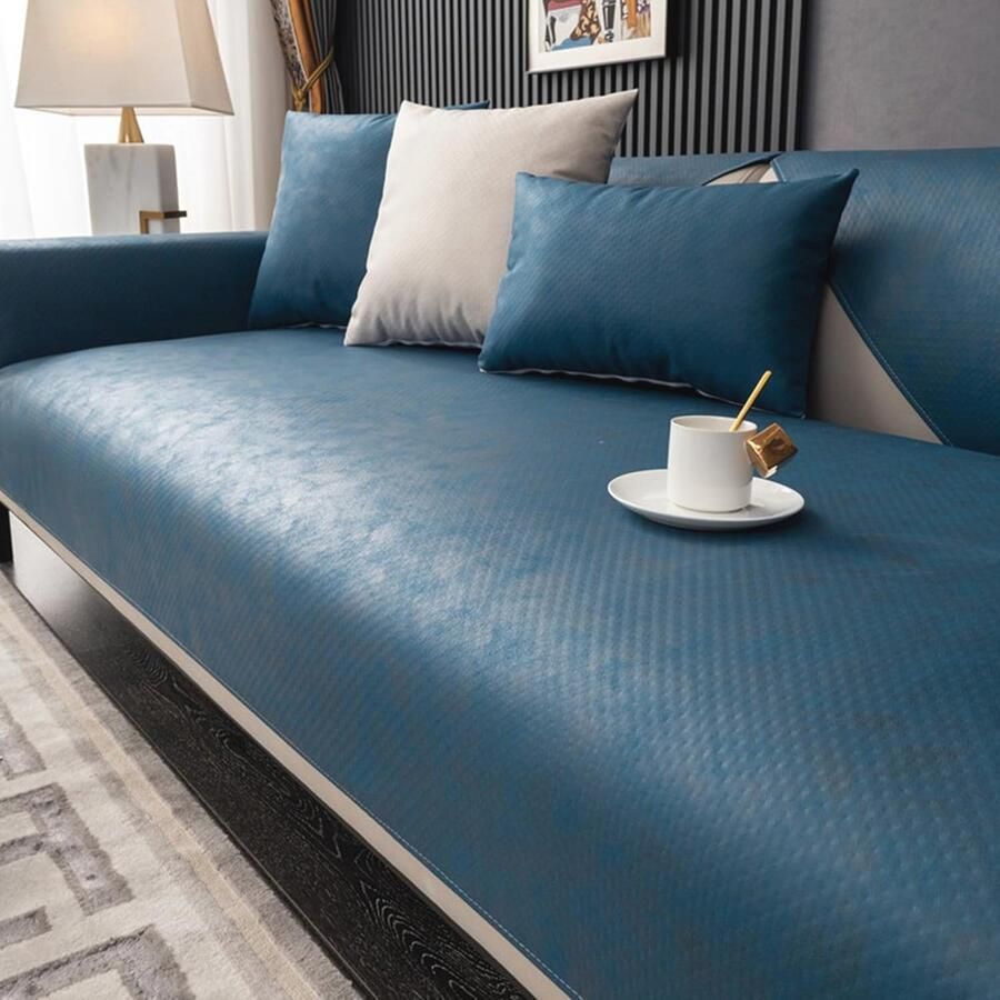 Waterdichte Bankhoes voor 3-zitsbank Krasbestendig en Duurzaam Inclusief Blauwe Kussenslopen