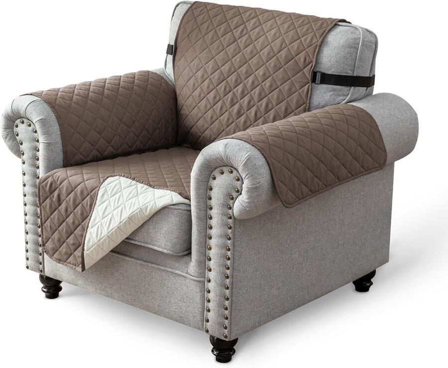 Waterdichte bankhoes voor huisdieren geschikt voor katten en honden dubbelzijdige bankbeschermer antislip slijtvast wasbare bankbeschermer (1 zits koffie)