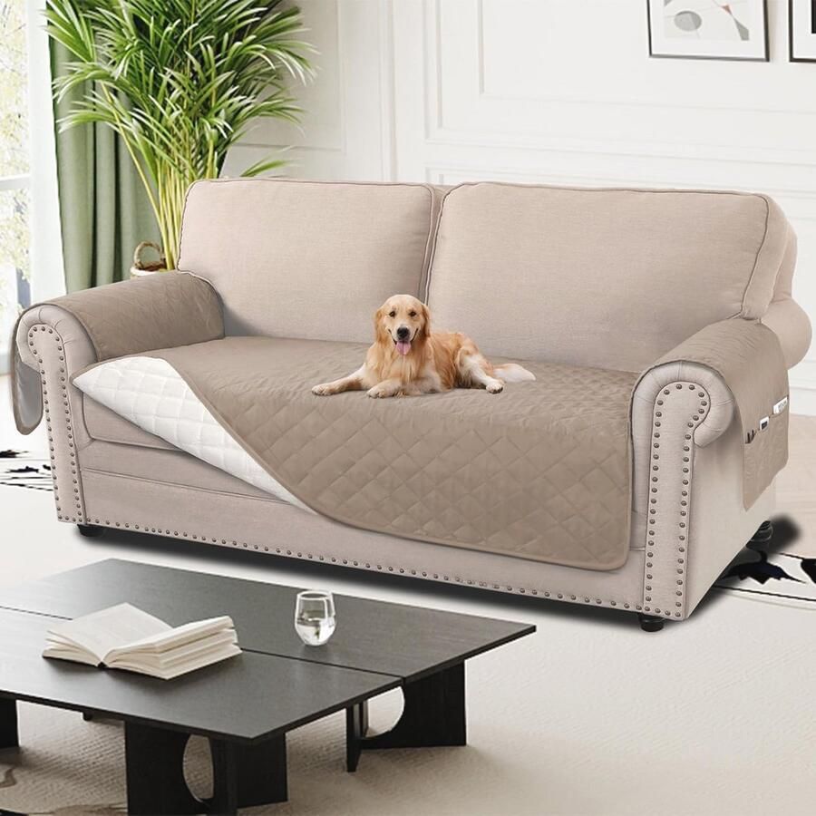 Waterdichte bankhoes voor oversized 2-zitsbank met antislip en zijvak – Wasbaar en perfect voor huisdieren