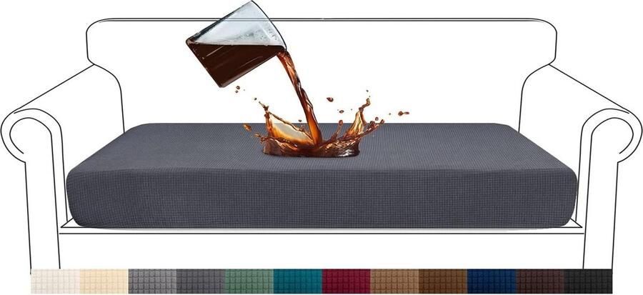 Waterdichte Highstretch Jacquard Bankovertrek Grijs Bankstoelhoes voor 3-zits bank Bankhoes