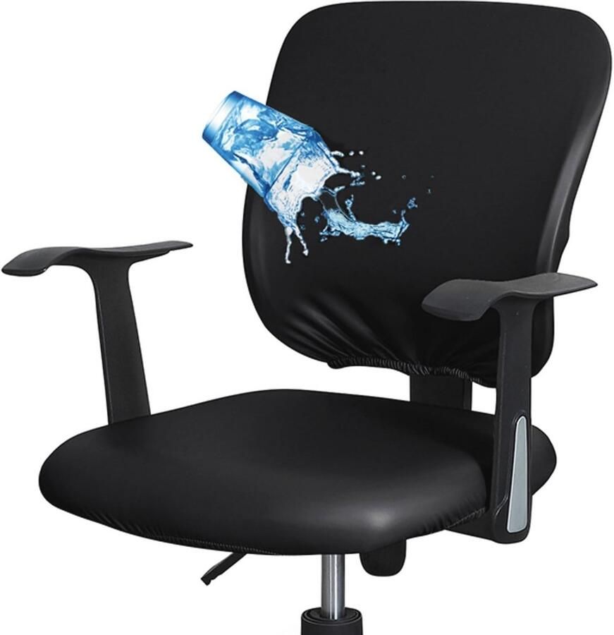 Waterdichte bureaustoelhoes Stretch PU-lederen hoezen voor computerstoelen (2 stuks)